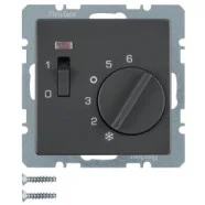 Korting Berker 20316086 Q.1/Q.3/Q.7 Thermostaat 24 V, verbreekcontact antraciet soft finish