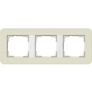 Koop Online Gira 0213417 Afdekraam E3 3-voudig Zand Soft-Touch met draagframe zuiver wit glanzend