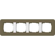 Nu Kopen Gira 0214416 Afdekraam E3 4-voudig Umbra Soft-Touch met draagframe zuiver wit glanzend