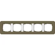 Speciale Aanbieding Gira 0215416 Afdekraam E3 5-voudig Umbra Soft-Touch met draagframe zuiver wit glanzend