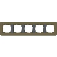 Voordeelprijs Gira 0215426 Afdekraam E3 5-voudig Umbra Soft-Touch met draagframe antraciet