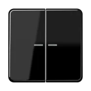 Premium Jung CD 595 KO5 SW Schakelwip met lens 2-voudig Zwart