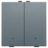 Niko 220-52202 Tweevoudige drukknop met leds en comfortsensoren voor Niko Home Control Alu grey coated Dagaanbieding