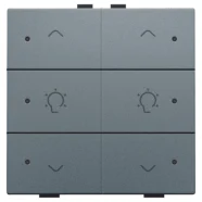 Op = Op Niko 220-52046 Tweevoudige dimbediening met leds voor Niko Home Control Alu grey coated