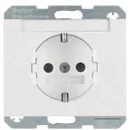 Uitverkoop Berker 47387009 K.1/K.5 Wandcontactdoos Steeklemmen Verhoogd Aanraakveilig met Tekstveld Polarwit