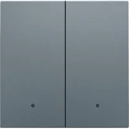 Niko 220-32004 Afwerkingsset met lens voor dubbele elektronische schakelaar of drukknop, Alu grey coated Tijdelijk Beschikbaar