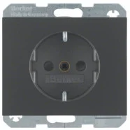 Uitverkoop Berker 41357006 K.1/K.5 Wandcontactdoos Schroefliftklemmen Verhoogd Aanraakveilig Antraciet