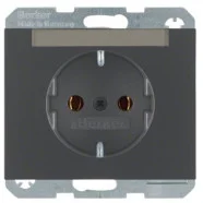 Premium Berker 47397006 K.1/K.5 Wandcontactdoos Steeklemmen met Tekstveld Antraciet