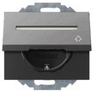 Nieuw Berker 47487106 K.1/K.5 Wandcontactdoos met Klapdeksel verhoogd aanraakveilig 45° Draaibaar met Tekstveld Antraciet