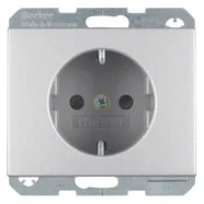 Merkproduct Berker 47357003 K.1/K.5 Wandcontactdoos Steeklemmen Verhoogd Aanraakveilig Aluminium