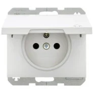 Nu Kopen Berker 6765777109 K.1/K.5 Wandcontactdoos met Penaarde met Klapdeksel Schroefliftklemmen Polar Wit