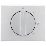 Koopje Berker 1087710300 K.5 Afdekking + draaiknop 3-standenschakelaar met 0-stand Aluminium