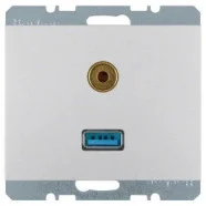 Lage Kosten Berker 3315397003 K.5 USB/audio 3,5 mm mini-Jack wandcontactdoos Aluminium