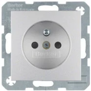 Lage Kosten Berker 6768761404 S.1 Wandcontactdoos met penaarde en steekklemmen aluminium mat