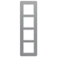 Weekendaanbieding Berker 10146074 Q.7 Afdekraam 4-voudig, Aluminium Gestraald