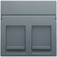 Niko 220-65200 Centraalplaat data 2x RJ, Alu grey coated Laatste Kans