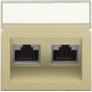 Niko 221-65400 Centraalplaat data 2x RJ schuine uitgang, Alu gold coated Koop Vandaag