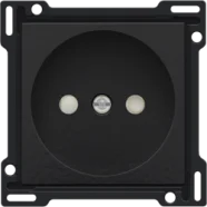 Niko 200-66501 Afwerkingsset voor stopcontact zonder aarding met kinderveiligheid, inbouwdiepte 21 mm, Bakelite piano black coated Meest Verkocht
