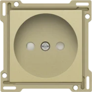 Rechtstreeks Van De Fabrikant Niko 221-66501 Afwerkingsset voor stopcontact zonder aarding met kinderveiligheid, inbouwdiepte 21 mm, Alu gold coated