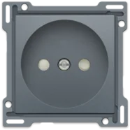 Niko 220-66501 Afwerkingsset voor stopcontact zonder aarding met kinderveiligheid, inbouwdiepte 21 mm, Alu grey coated Nu Kopen
