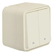 Seizoensaanbieding Berker 50753532 W.1 Jaloezie-Impulsdrukker met behuizing Polarwit IP55