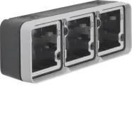 Weekendaanbieding Berker WNA683 W.1 Opbouwbehuizing 3-voudig Horizontaal Grijs IP55