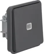 Uitverkoop Berker WNA002 W.1 Wisselschakelaar met verlichting (blauw) Grijs IP55