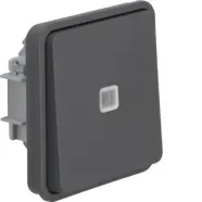 Uitverkoop Berker WNA021 W.1 Pulsdrukker (wissel) met verlichting (blauw) Grijs IP55