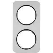 Must-Have Berker 10122184 R.1 Afdekraam 2-voudig Aluminium met Zwarte sokkel
