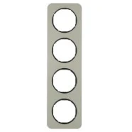 Aanbieding Berker 10142104 R.1 Afdekraam 4-voudig Edelstaal met Zwarte sokkel