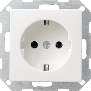 Uitverkoop Gira 446627 1-voudige wandcontactdoos met randaarde zuiverwit mat