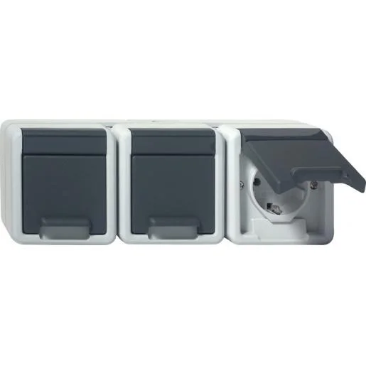 Alleen Vandaag Gira 478930 3-voudige wandcontactdoos opbouw waterdicht IP44