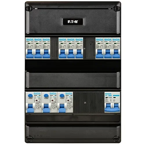 Weekendaanbieding Eaton Gacia Groepenkast 9 groepen 3 aardlek 2P 40A 30mA en hoofdschakelaar 2P 40A