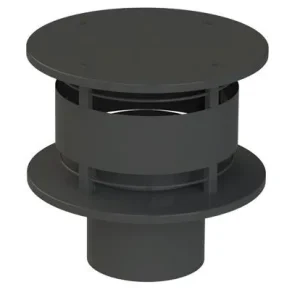 Aluminium Rookgaskap 200 mm Zwart Populair