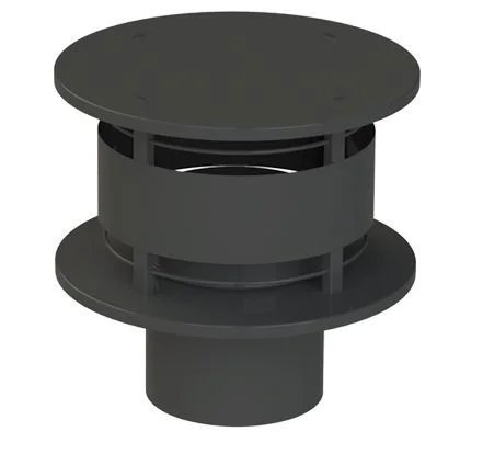 Aluminium Rookgaskap 200 mm Zwart Populair