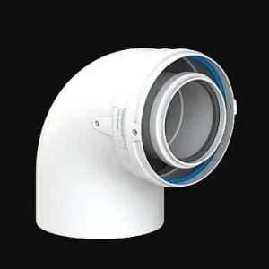 CoxDENS® ALU / PP concentrische bocht 80/125 87° wit Laatste Versie
