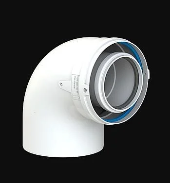 CoxDENS® ALU / PP concentrische bocht 80/125 87° wit Laatste Versie
