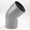 Alleen Vandaag PVC Bocht 125 mm 45°, 1x manchet + spie