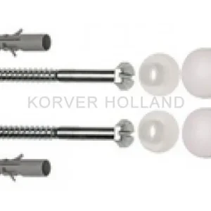 Gereduceerde Prijs Potschroeven M6x70mm Rvs +Plug Wit (set à 2 stuks)
