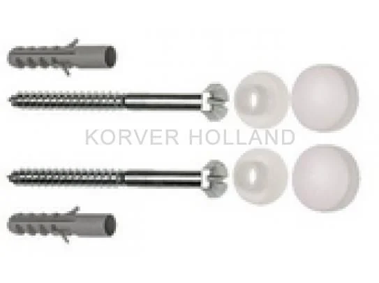 Gereduceerde Prijs Potschroeven M6x70mm Rvs +Plug Wit (set à 2 stuks)