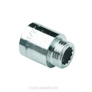Chroom Verlengstuk ½" L=15mm Direct Verzonden