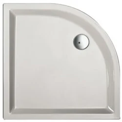 Plieger Liberty kunststof douchebak acryl kwartrond met paneel en met poten wit 90x90x19cm Aanbieding
