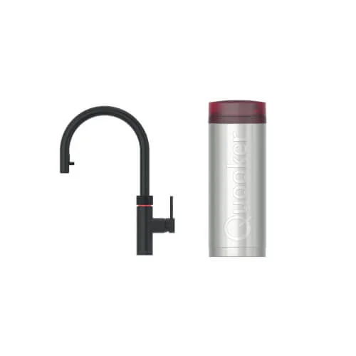 Bestseller Quooker Flex Round koud, warm en kokendwaterkraan met uittrekbare perlator (zwart)
