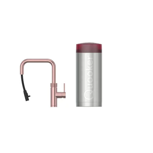 Direct Beschikbaar Quooker Flex Square koud, warm en kokendwaterkraan met uittrekbare perlator (rose koper)