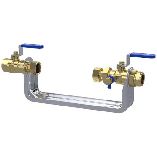 Populair Raminex watermeterbeugel Qn1,5 laag +kogelkraan
