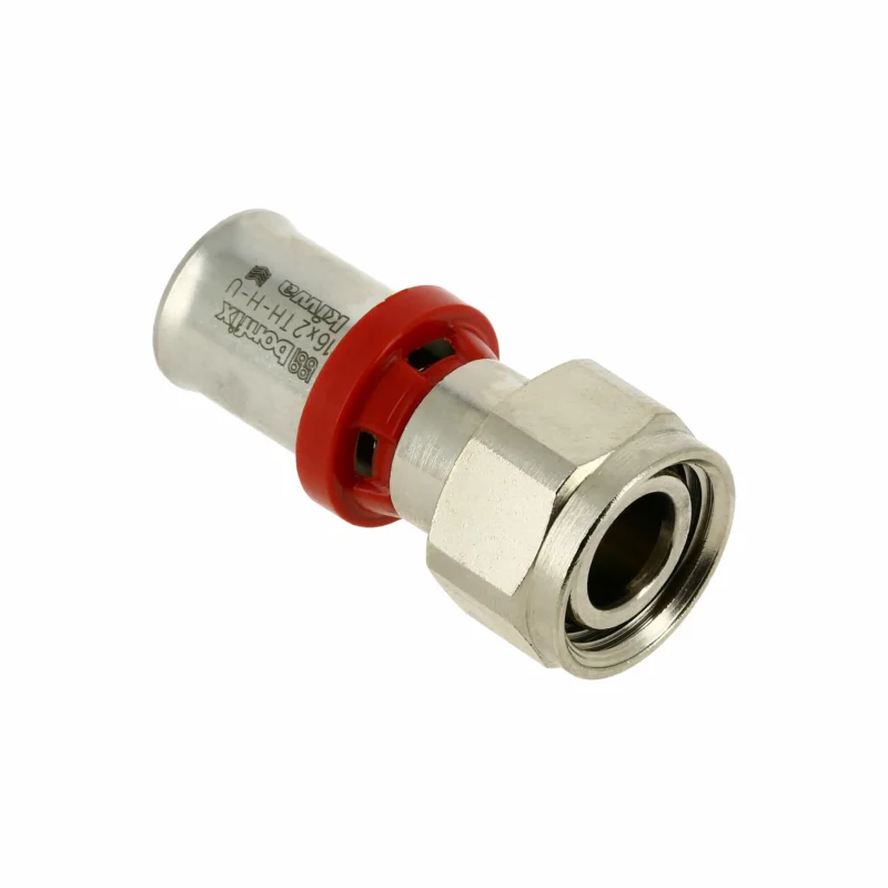 Gereduceerde Prijs Bonfix Alu-pers rechte koppeling 2-delig 16 x 1/2" messing vertind 3/4" Euroconus