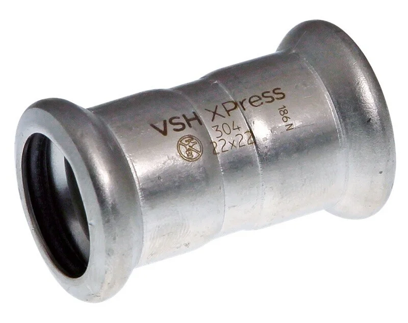Betaalbaar VSH Xpress rechte koppeling 88,9 x 88,9 RVS 304