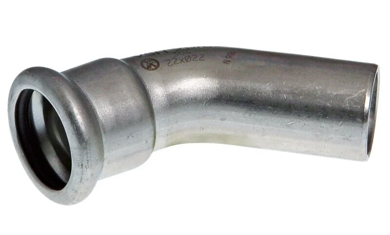 Op = Op VSH Xpress bocht 54 x 54 RVS 304 mof-spie 45°