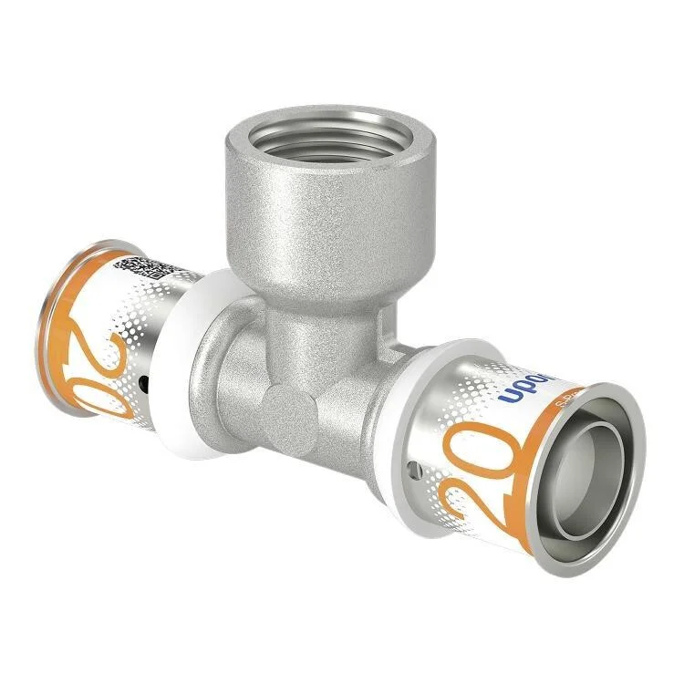 Uponor S-Press t-stuk binnendraad 20 x 1/2" x 20 messing vertind Beperkt Aanbod