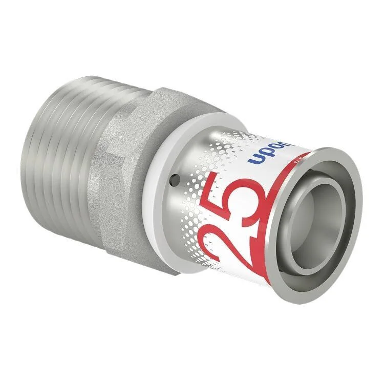 Uponor S-Press puntstuk 25 x 1" messing vertind Op = Op